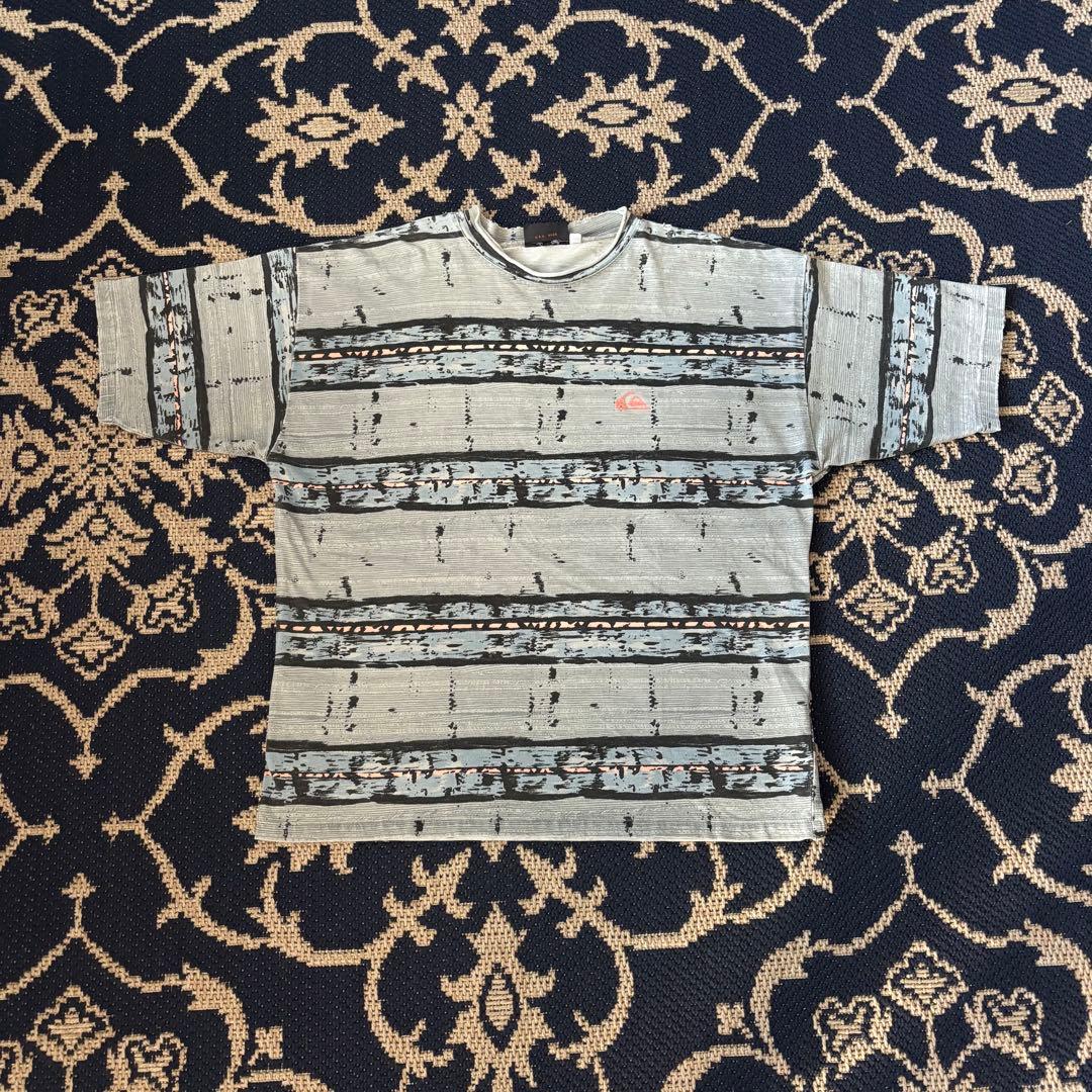 「vintage」80s QUIKSILVER 初期 総柄ボーダー ビッグサイズ