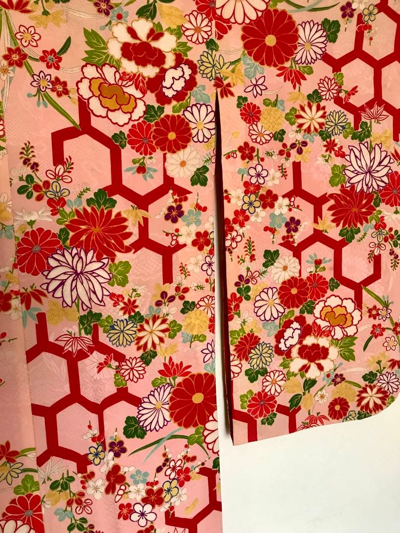 正絹 アンティーク着物 七五三 レトロ着物 古典柄