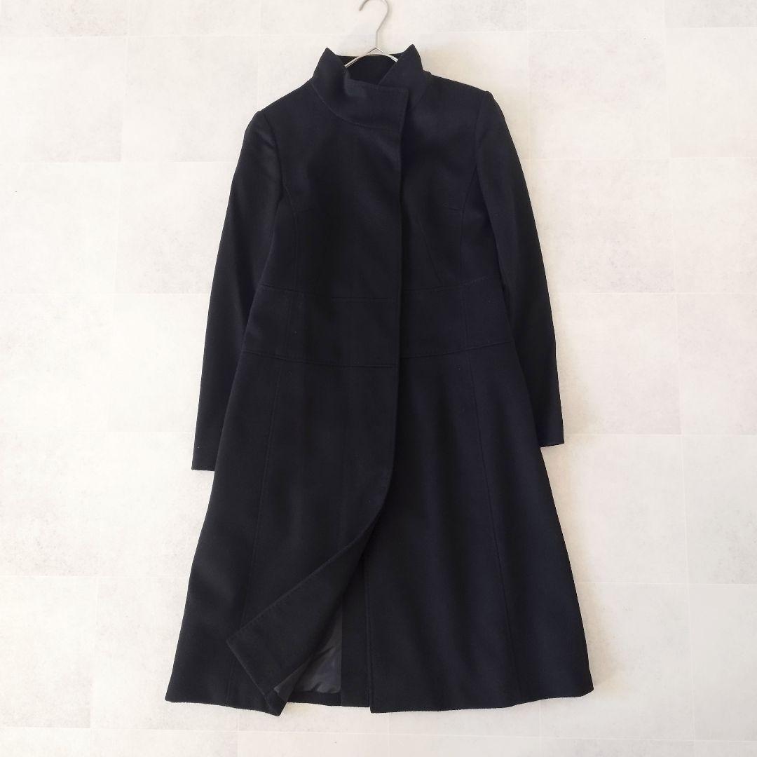 高級！上質！オールドイングランド スタンドカラーカシミアコート 黒 Sサイズ