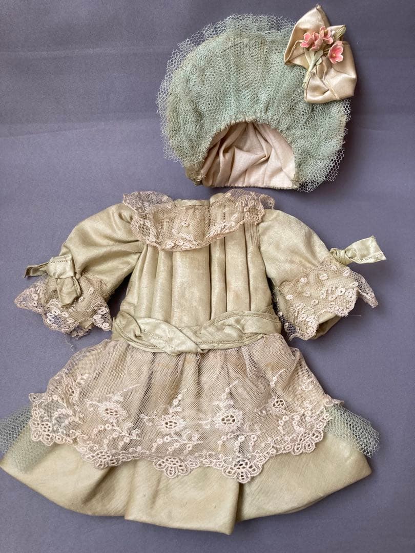 アンティークドール ドレス ボネ ビスクドール