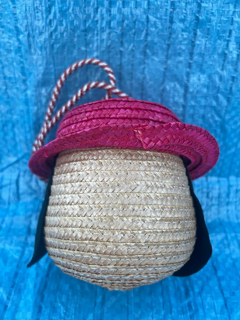 【O-1059】麦わら 小物入れ 置物 工芸品 お土産