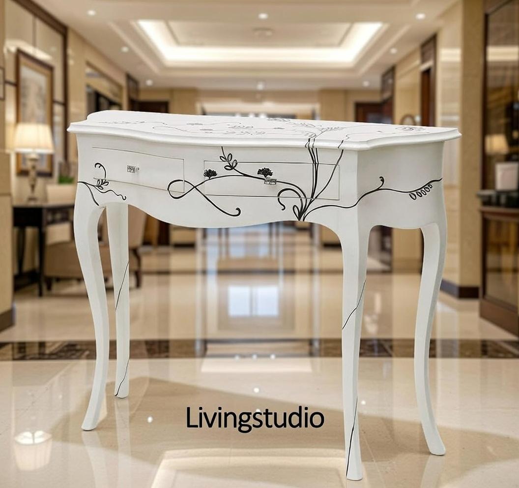 イタリア コンソール ホワイト ハンドペイント ロココ クラシック 002A