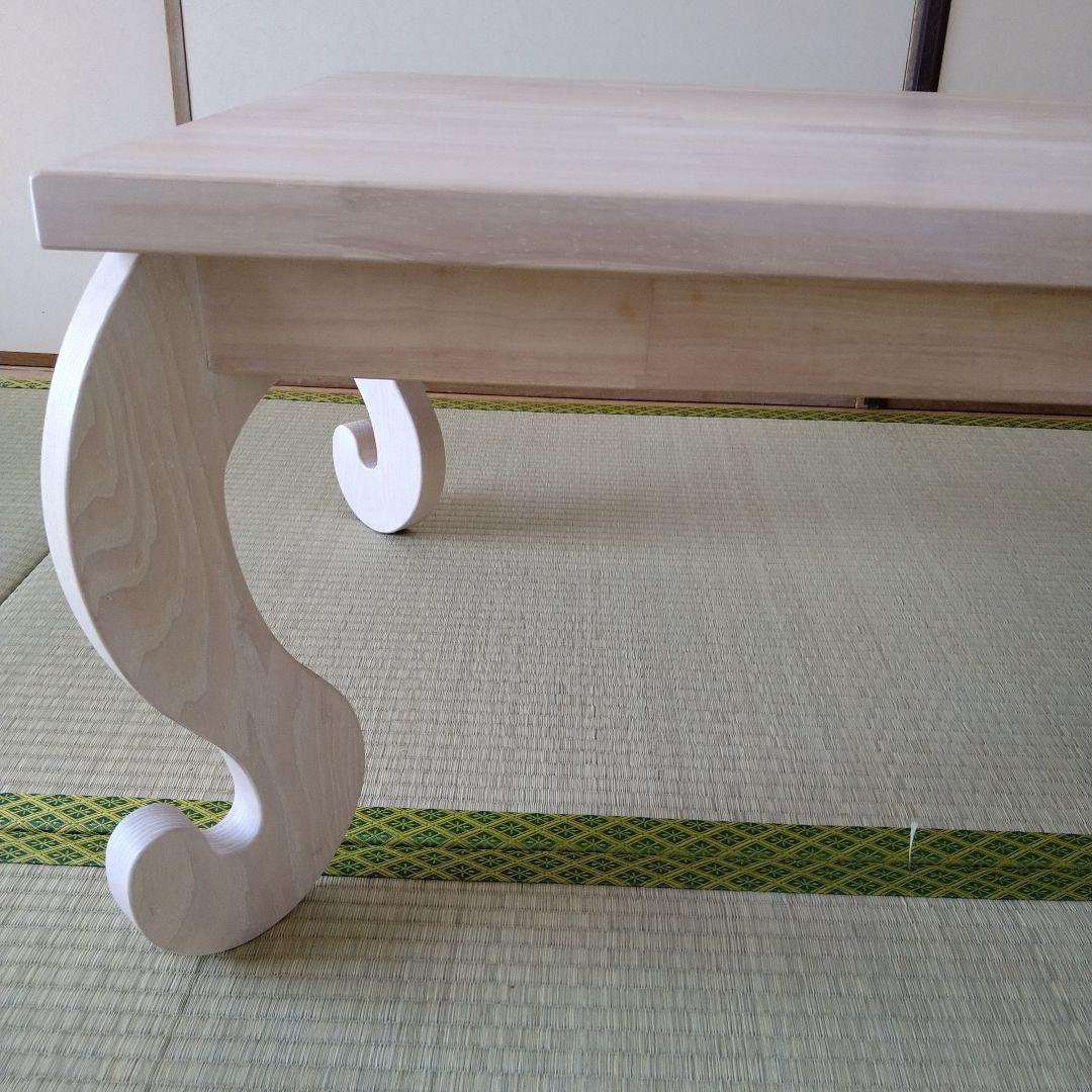 猫脚　テーブル　こたつ　特注ホワイト　木製　姫系　机　座卓