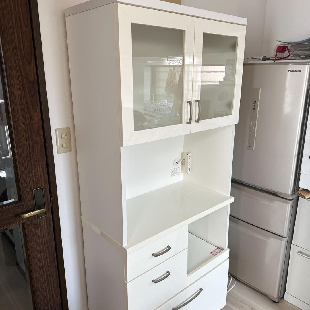 ニトリ コパン T 80KB WH 幅80cm キッチンボード 食器棚