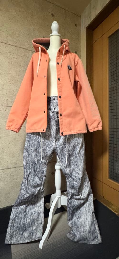 JACKFROST スノボウェア サーモンピンク 上下セット 上S 下M