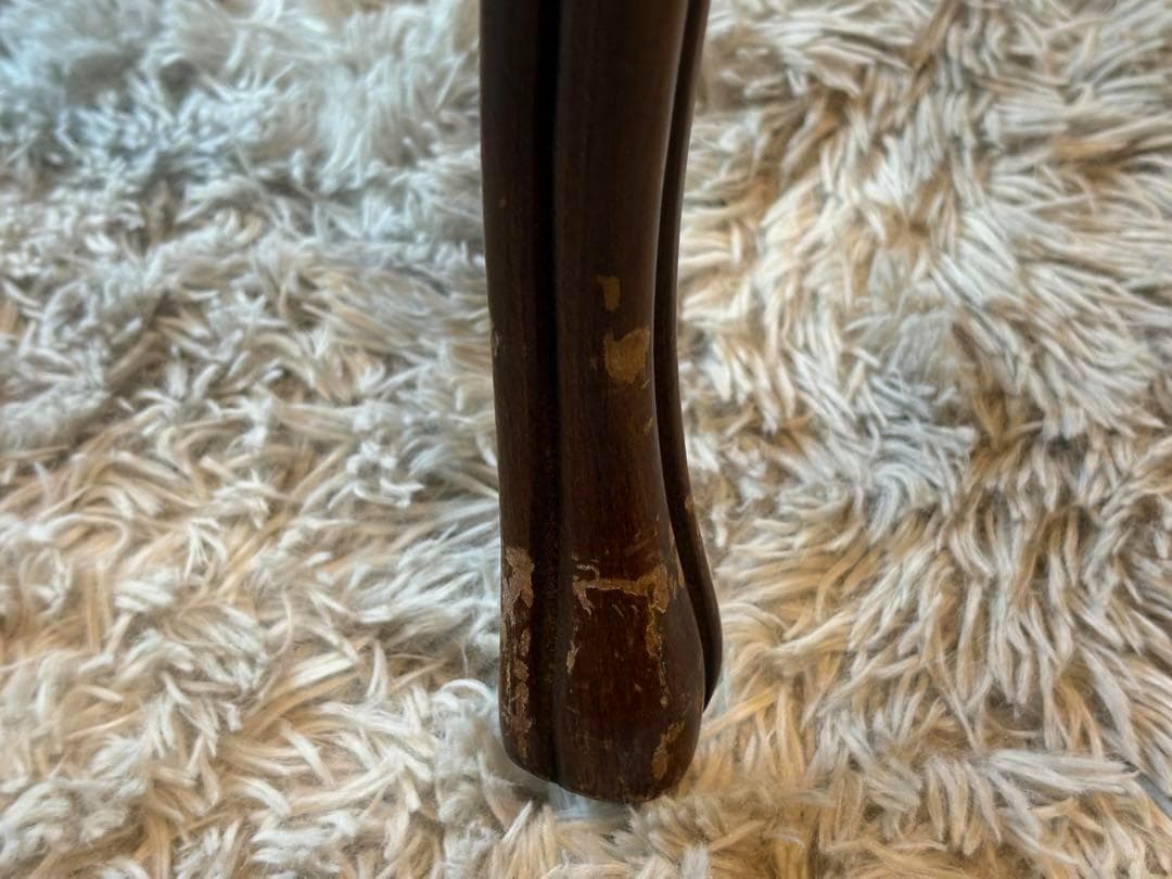 希少　猫脚　クラシック　アンティークチェア　木彫り　レッドボタンダウン　SZ