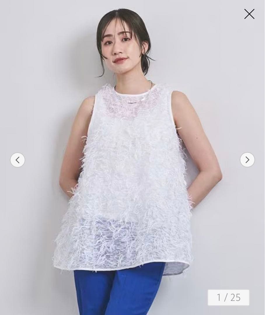 UNITED ARROWS カットジャガードチュニックブラウス