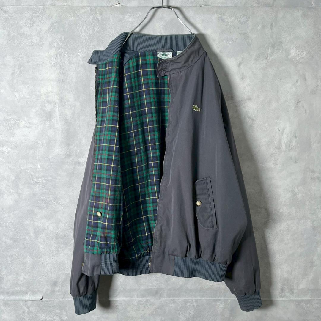 90s LACOSTE 裏地チェック　ブルゾン　ジャケット PM123