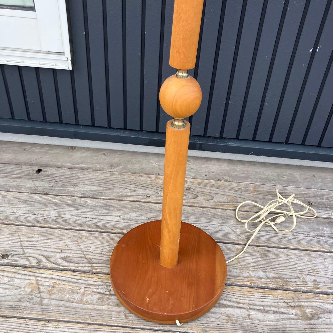昭和レトロ 小泉 ヒカリ 木製スタンドライト 円筒型シェードランプ フロアライト