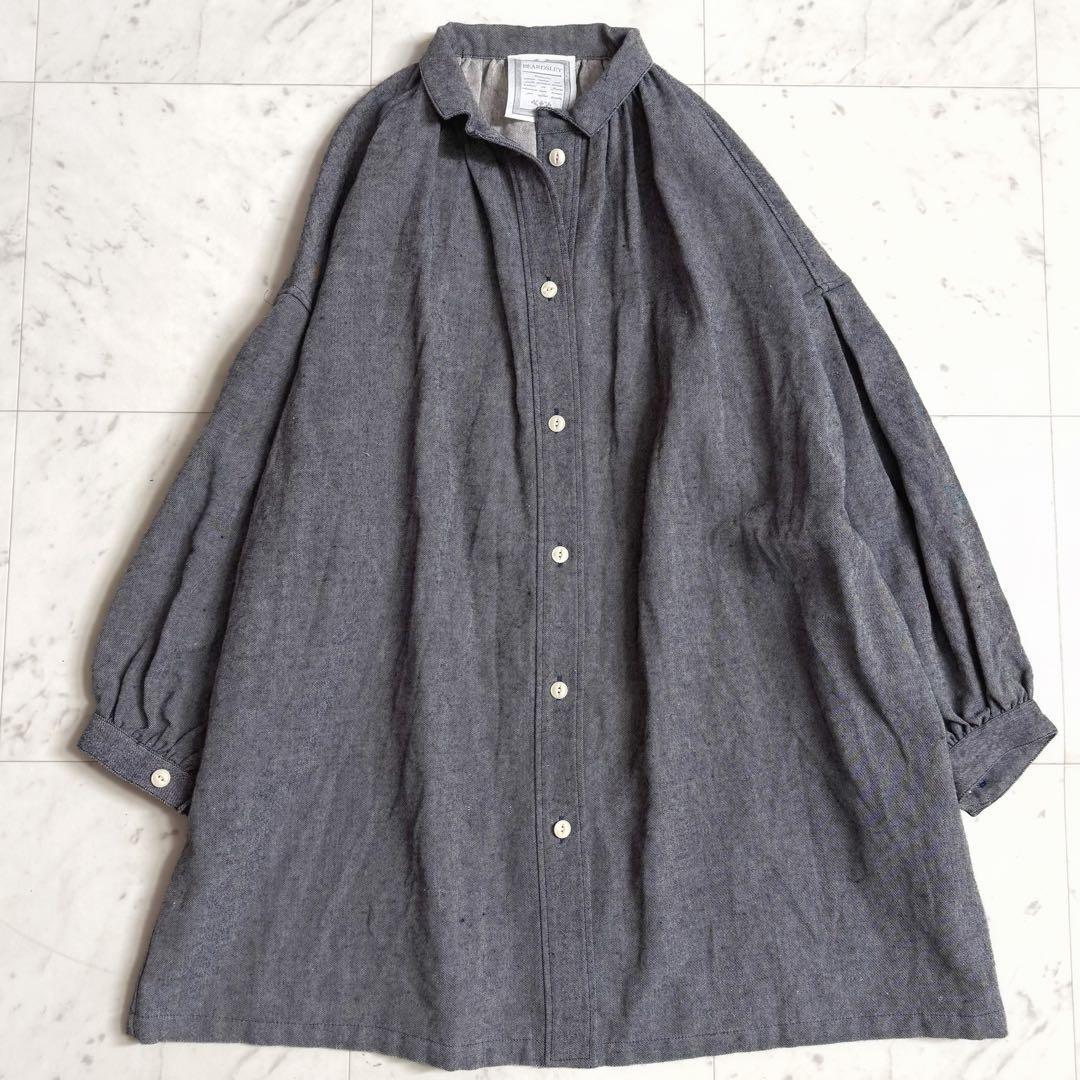 極美品♪ ビアズリー ウールリネン スタンドカラー オーバージャケット