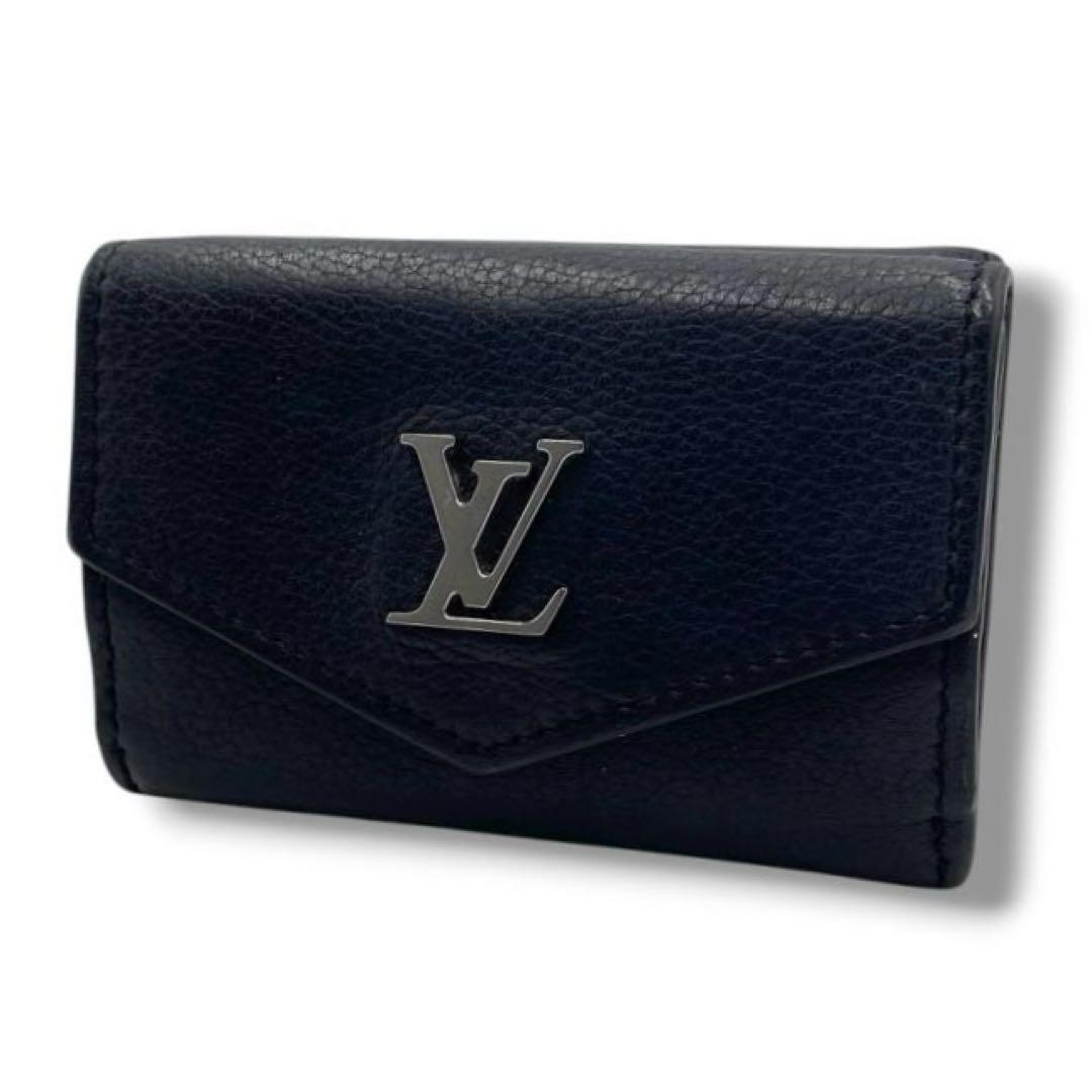 美品 ルイヴィトン ポルトフォイユ ロックミー レザー 折財布 3つ折り 黒