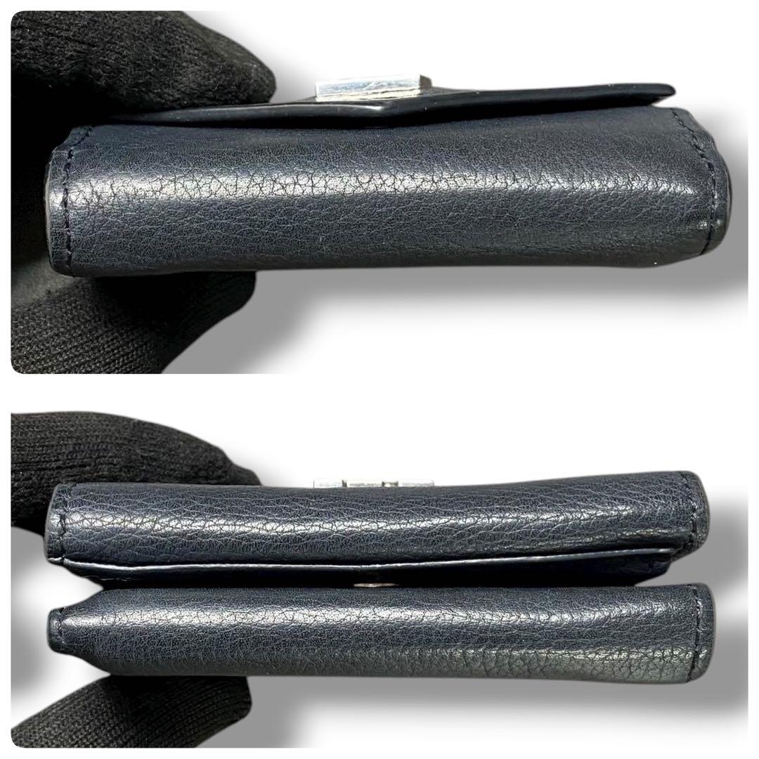 美品 ルイヴィトン ポルトフォイユ ロックミー レザー 折財布 3つ折り 黒