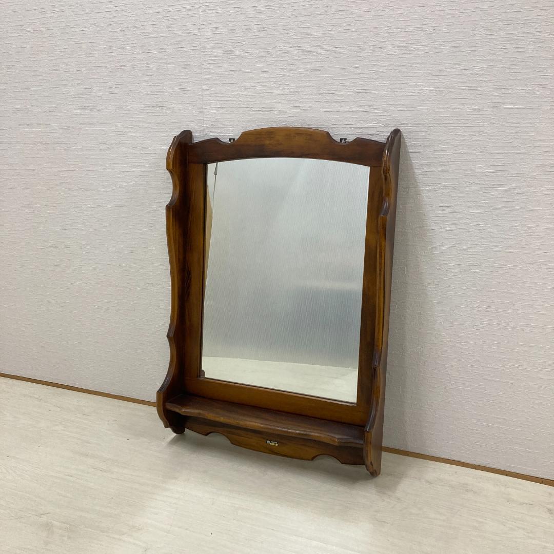 【オールドカリモク】コロニアル　ウォールミラー　壁掛け鏡　レトロ