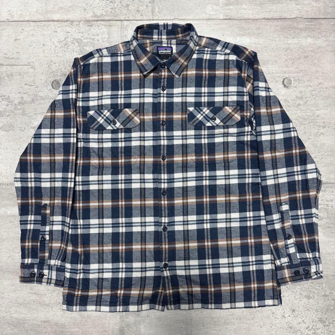 patagonia 23年製 フィヨルドフランネルシャツ ネイビー ネルシャツ