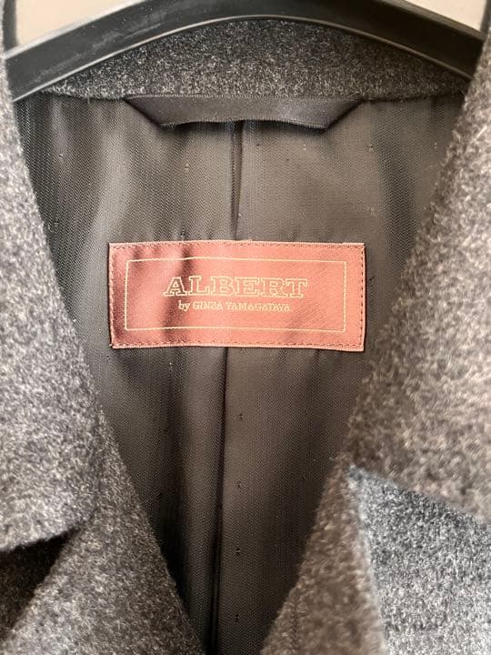 メンズ カシミア100% ステンカラーコート  Darkgray