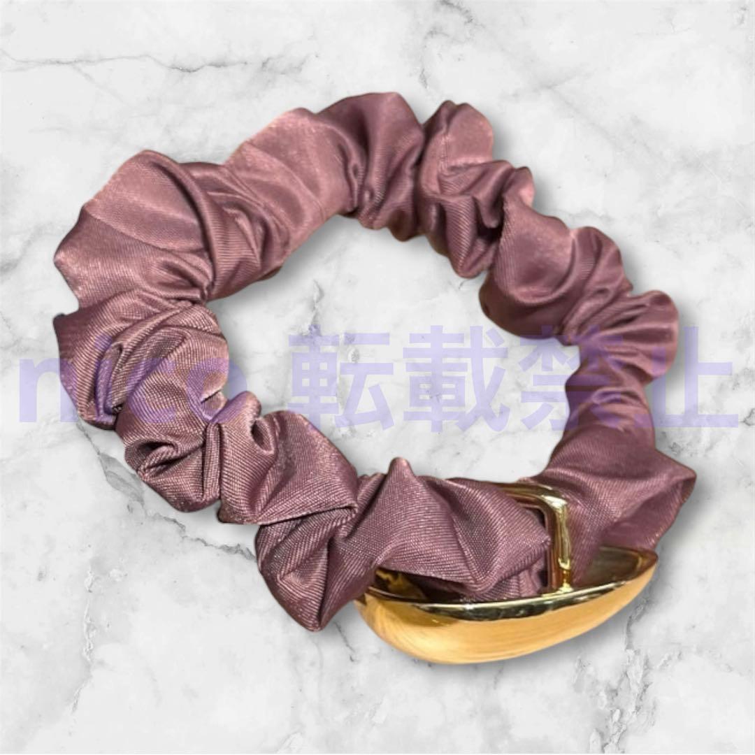 新品未使用 ＜LETICIA＞エッグ ナイロン シュシュ DK.brown