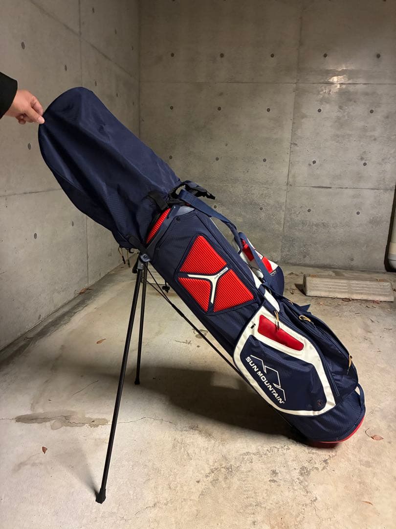 SUN MOUNTAIN スタンドバッグ ネイビー トラベルカバーつき
