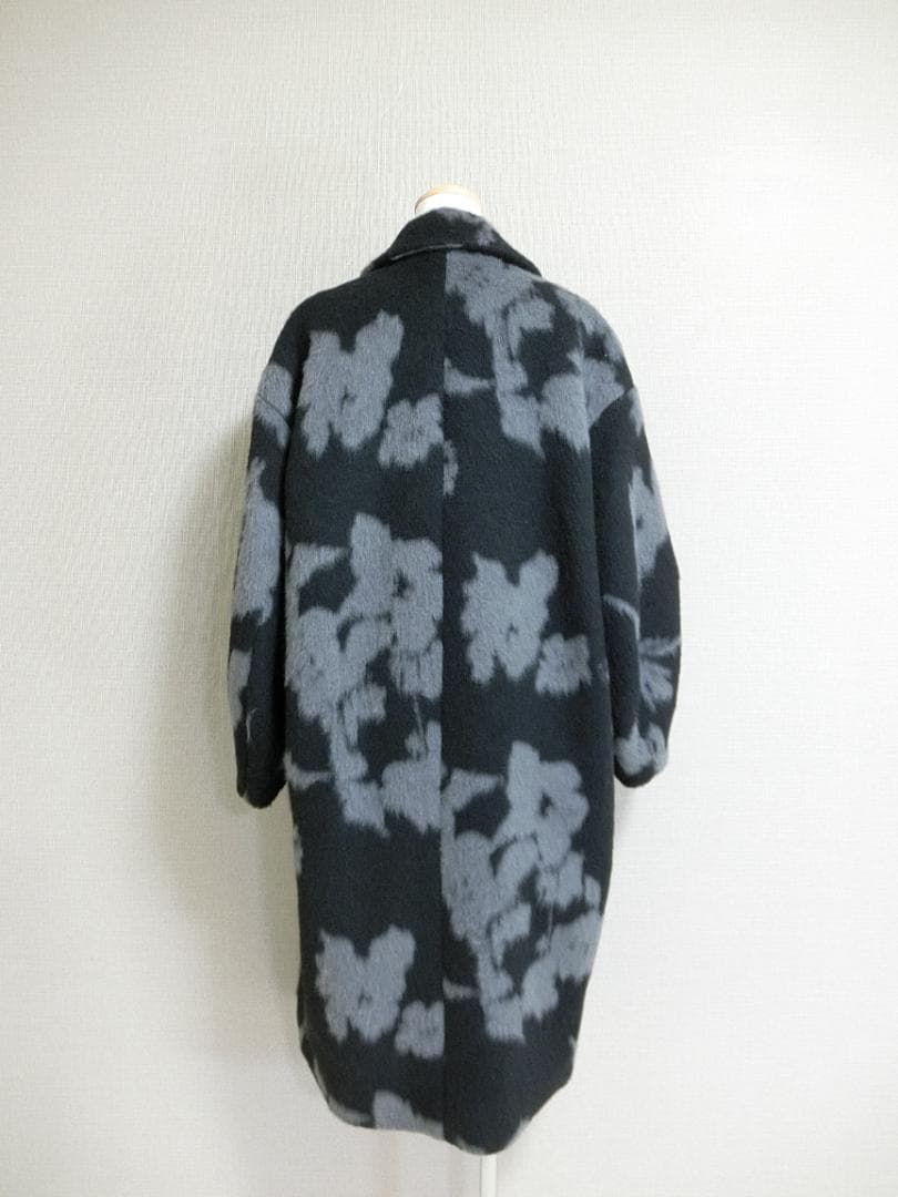 AMERI　アメリ　シャギー　総柄　チェスターコート　グレー系　M