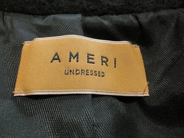AMERI　アメリ　シャギー　総柄　チェスターコート　グレー系　M