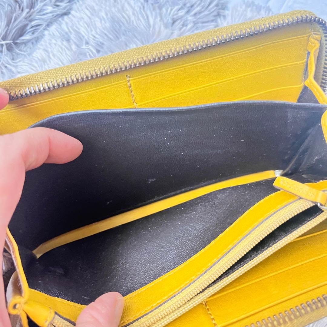 グッチ　ラウンドファスナー　マイクロシマ　マスタードイエロー　メンズ　レディース