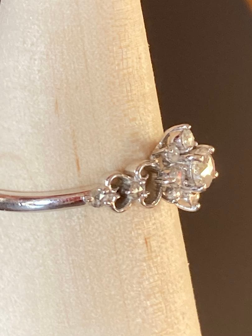 m*l様 ローズカットダイヤモンド透かしリングK18WG 18金ホワイトゴールド