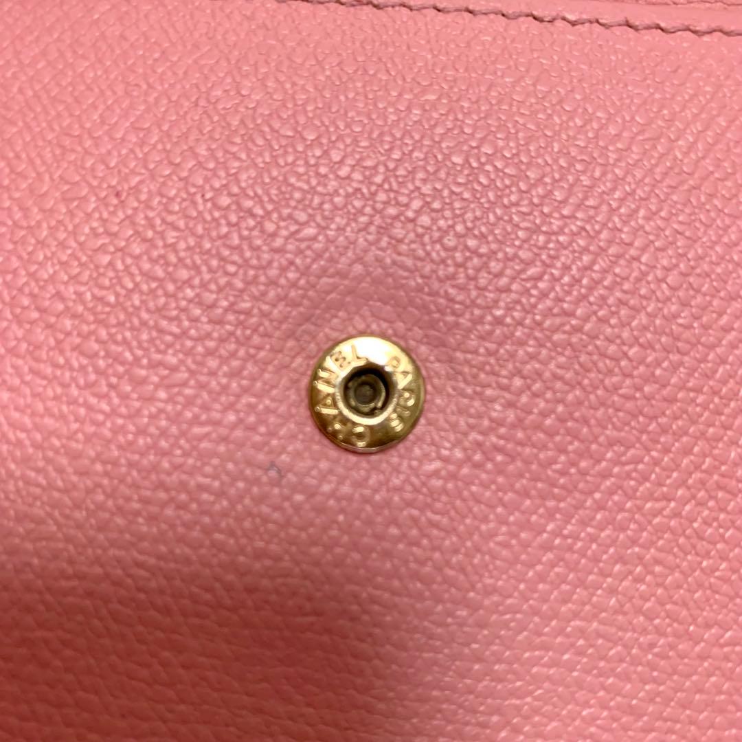 CHANEL 三つ折り ミニ 財布 ココボタン ピンク　レザー ケース