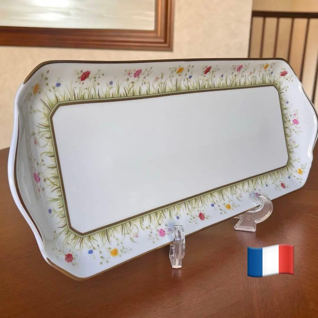 【希少品】フランス製　アビランドリモージュ★フローラリー★サンドイッチプレート