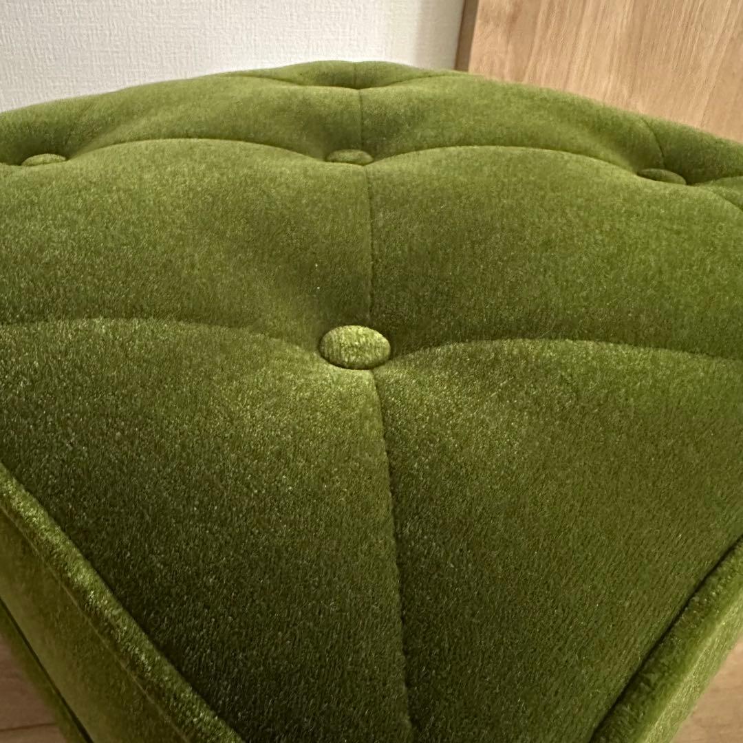 美品 カリモク60 オットマン モケットグリーン スツール