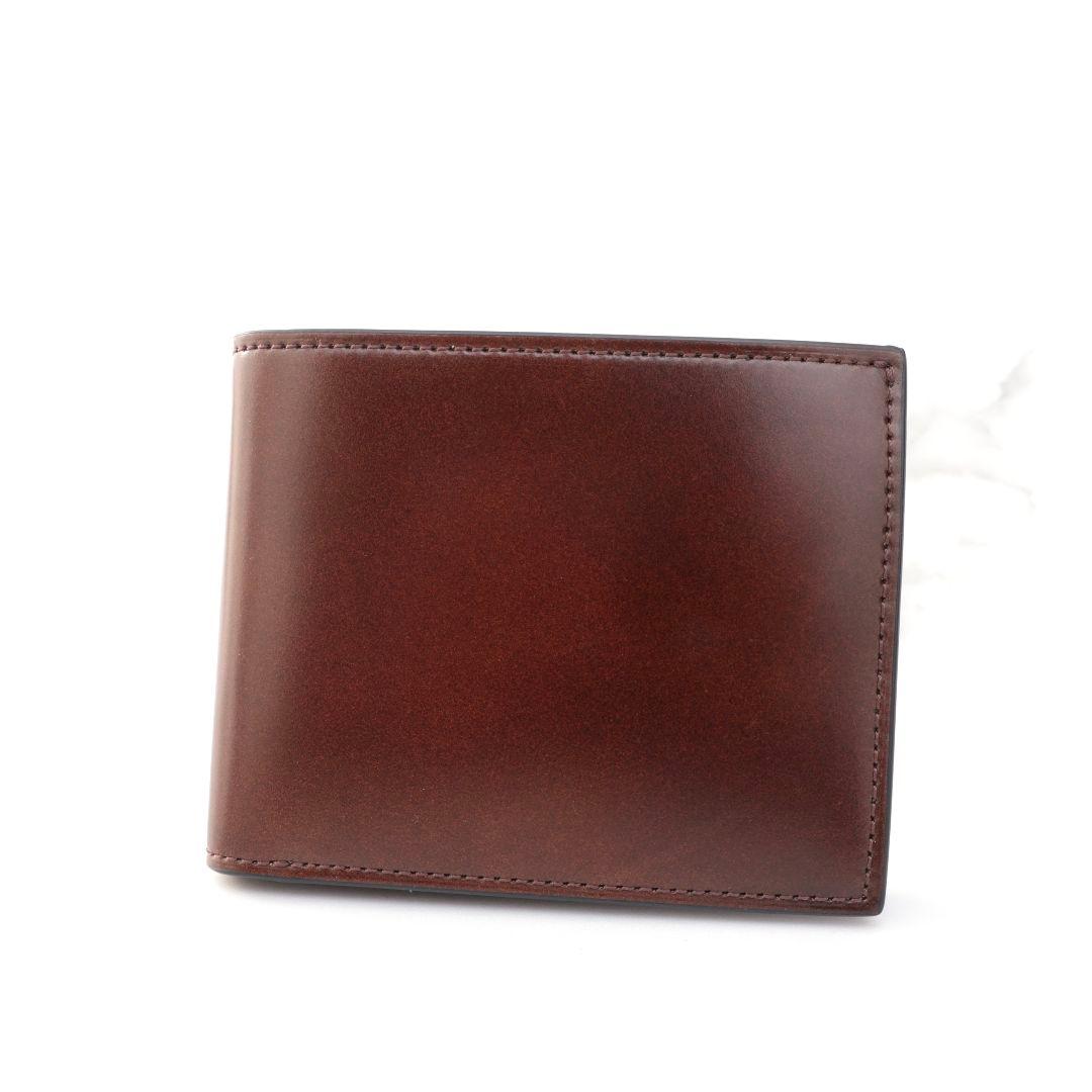 B品 ユハク yuhaku コードバン 二つ折り財布 札入れ ダークブラウン