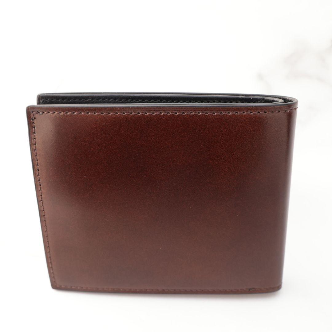B品 ユハク yuhaku コードバン 二つ折り財布 札入れ ダークブラウン