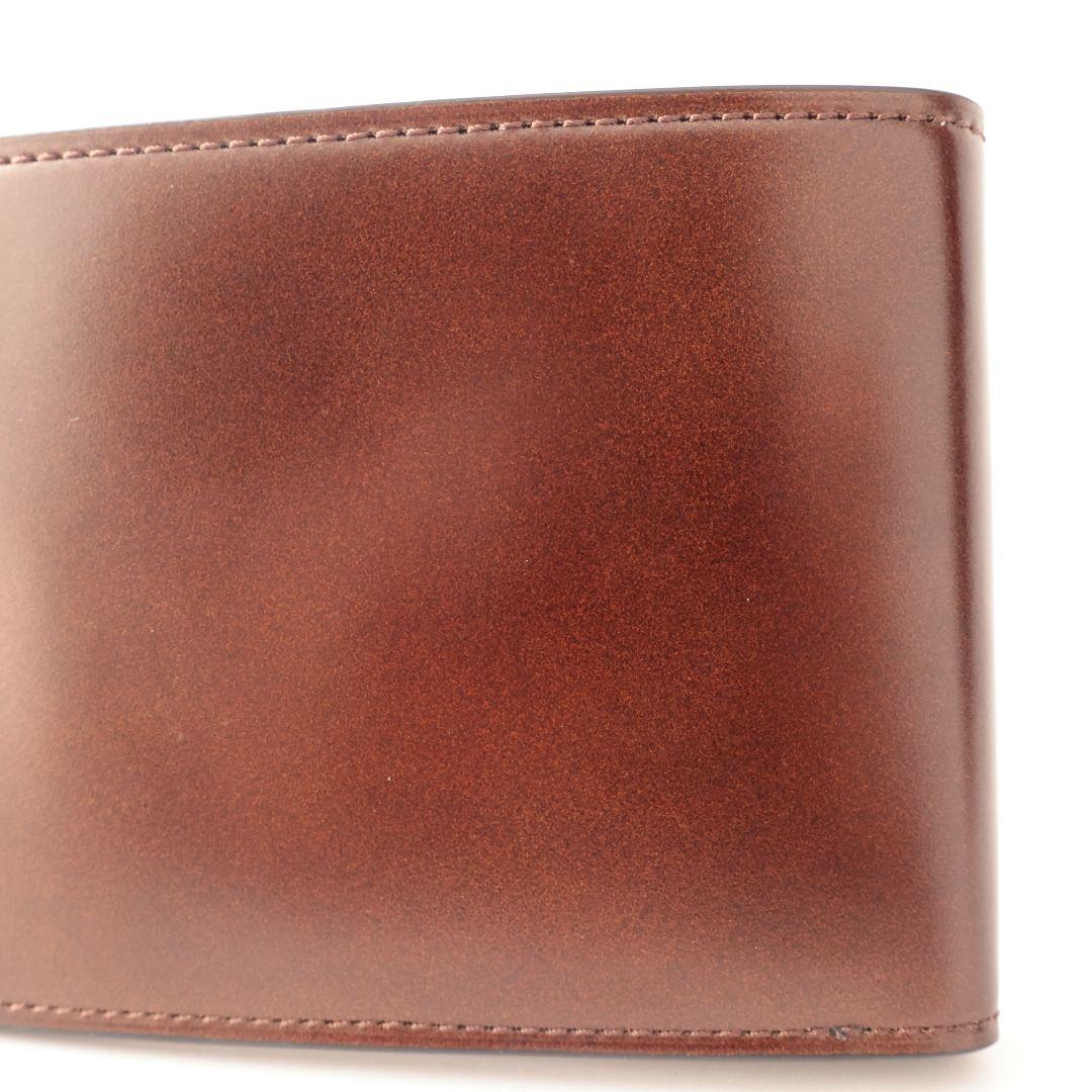 B品 ユハク yuhaku コードバン 二つ折り財布 札入れ ダークブラウン