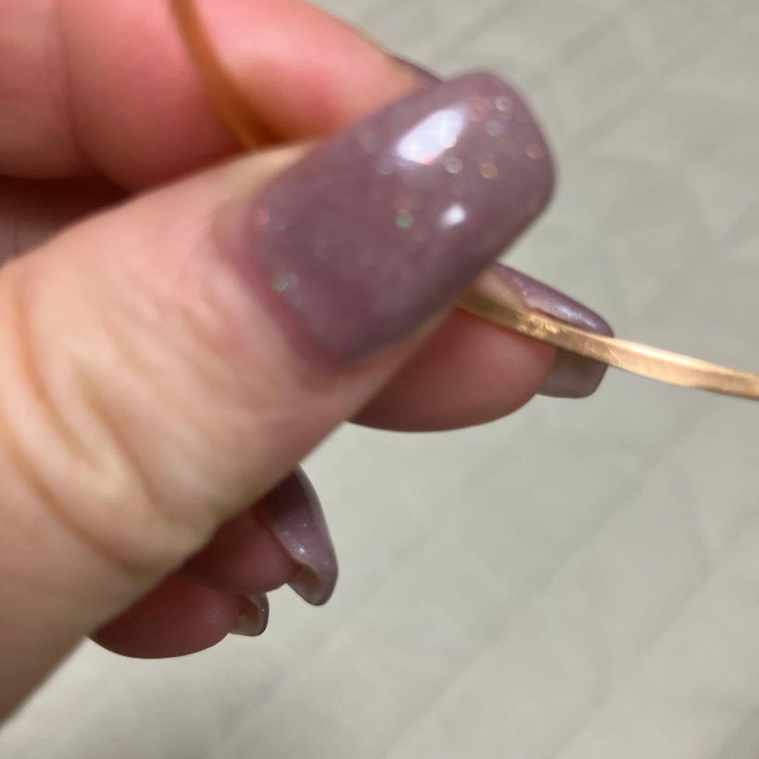 ひ*ん様 オープンバングル 赤い石18金