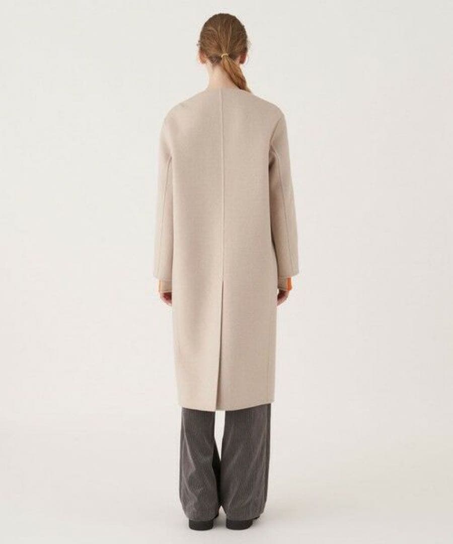 最終お値下げ・GALERIE VIE・ダブルフェイスクルーネックロングコート