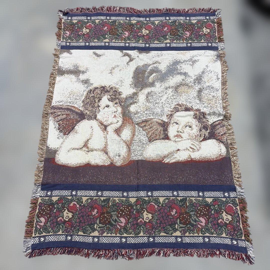 天使　エンジェル　マルチカバー　ソファカバー　ヴィンテージラグ　175x122