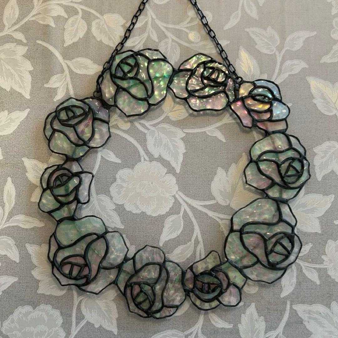 クリアカラーのバラリース♦︎ステンドグラス