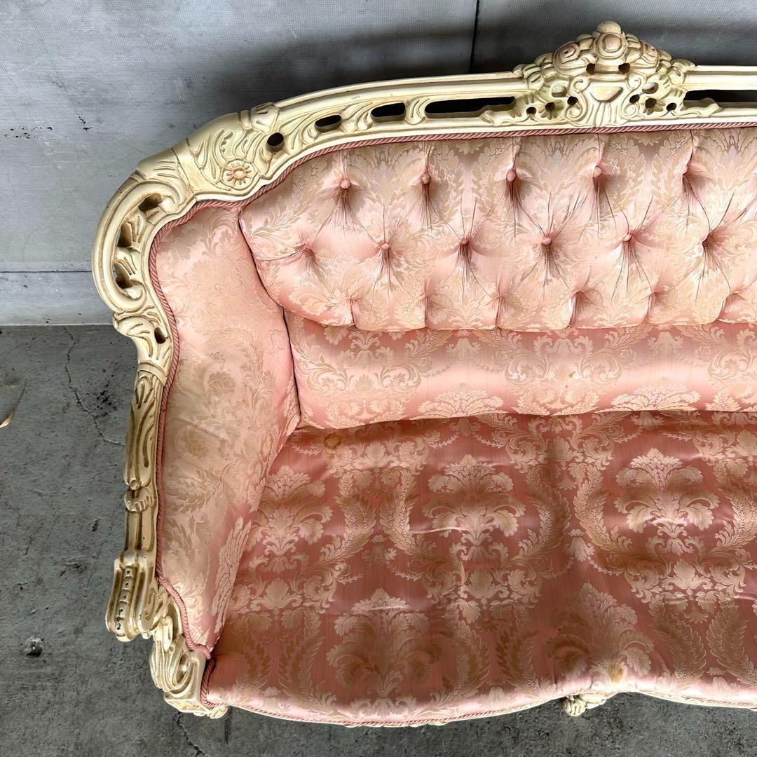 ★90s★イタリア製　アンティーク　ヴェルサイユ ロココ調 2Pソファ 姫家具