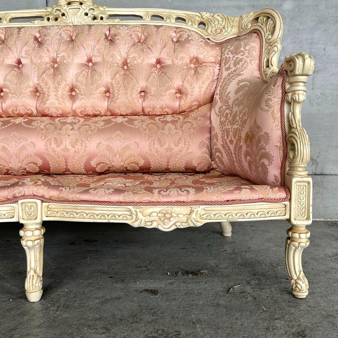 ★90s★イタリア製　アンティーク　ヴェルサイユ ロココ調 2Pソファ 姫家具