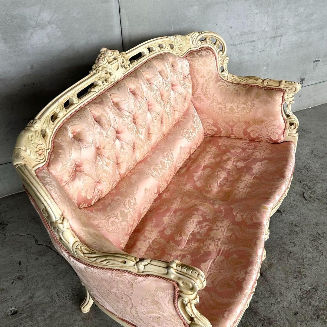 ★90s★イタリア製　アンティーク　ヴェルサイユ ロココ調 2Pソファ 姫家具