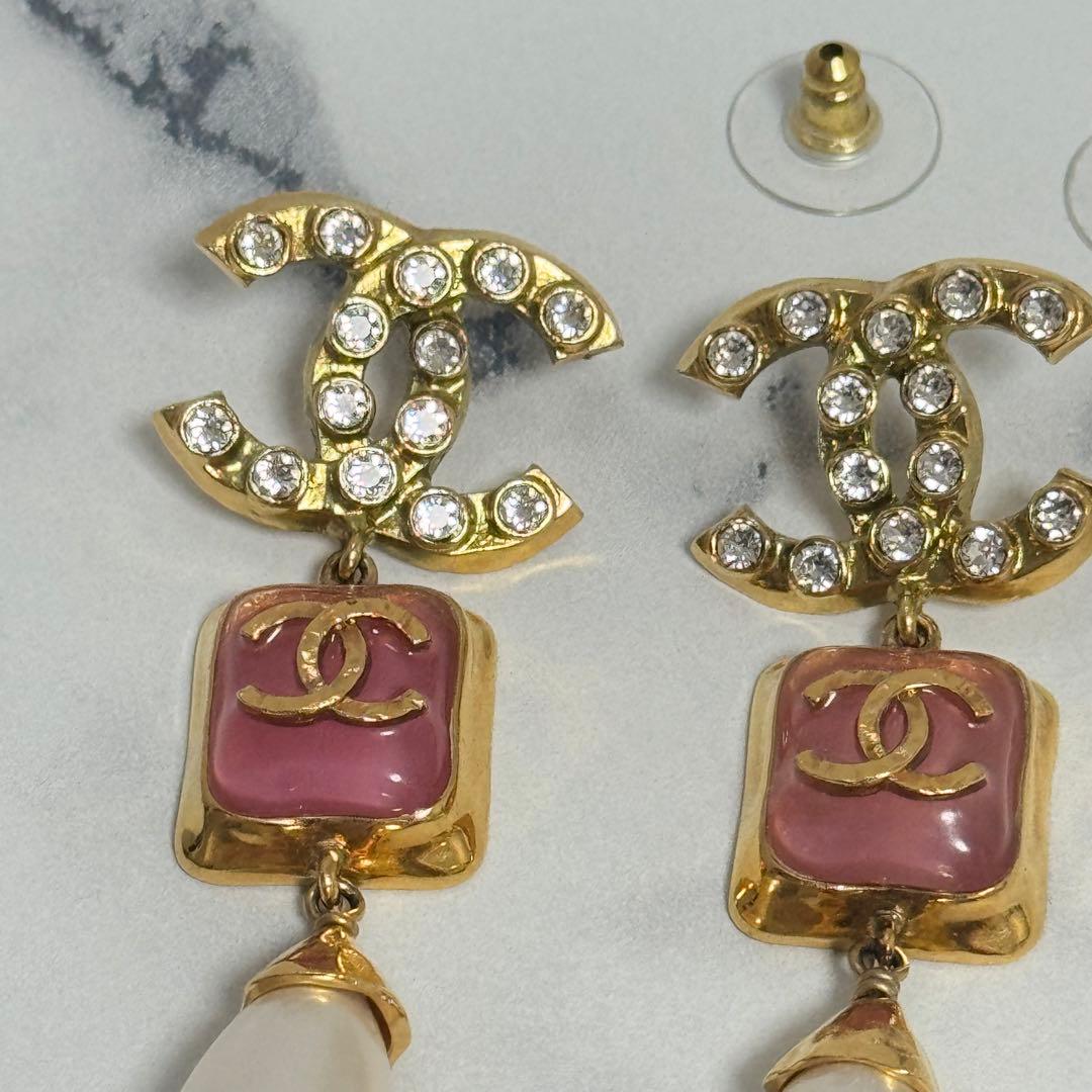 CHANEL クリスタル風　パール　ピアス