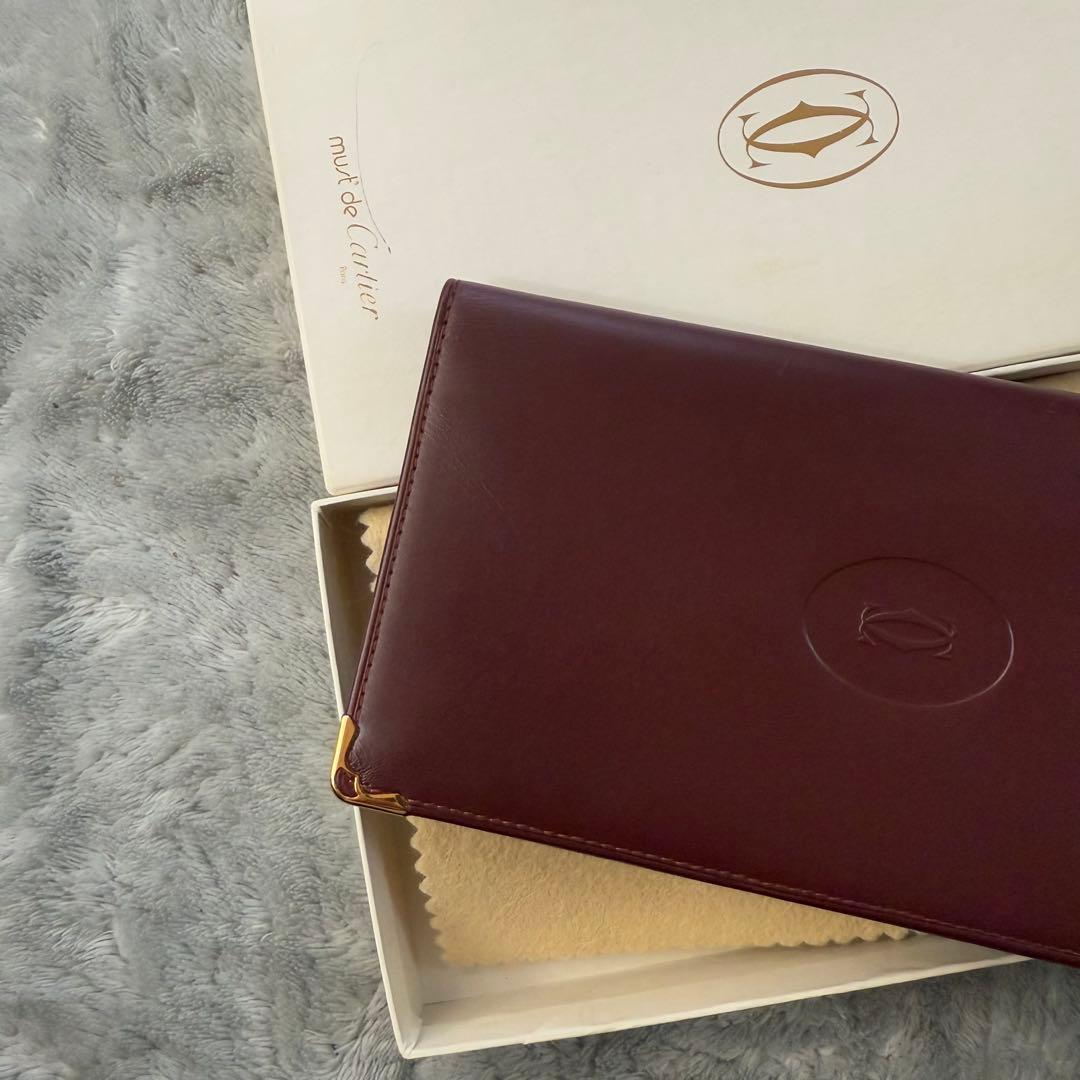 ⭐️未使用品⭐️　カルティエ　マストライン　長財布　二つ折り財布　ボルドー　レザー