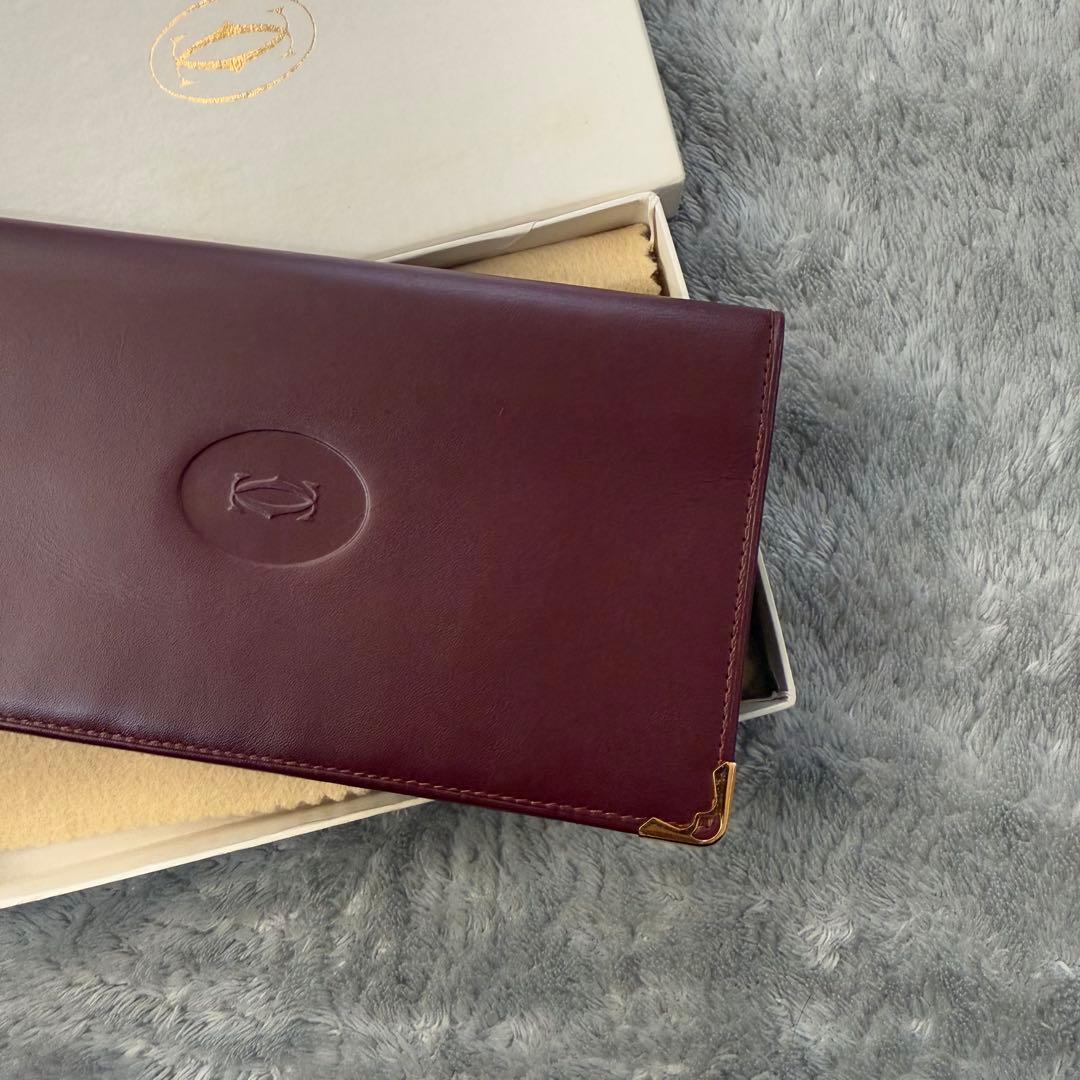 ⭐️未使用品⭐️　カルティエ　マストライン　長財布　二つ折り財布　ボルドー　レザー