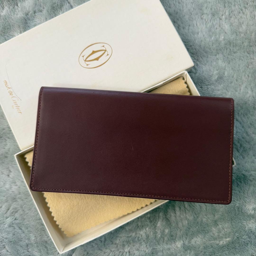 ⭐️未使用品⭐️　カルティエ　マストライン　長財布　二つ折り財布　ボルドー　レザー