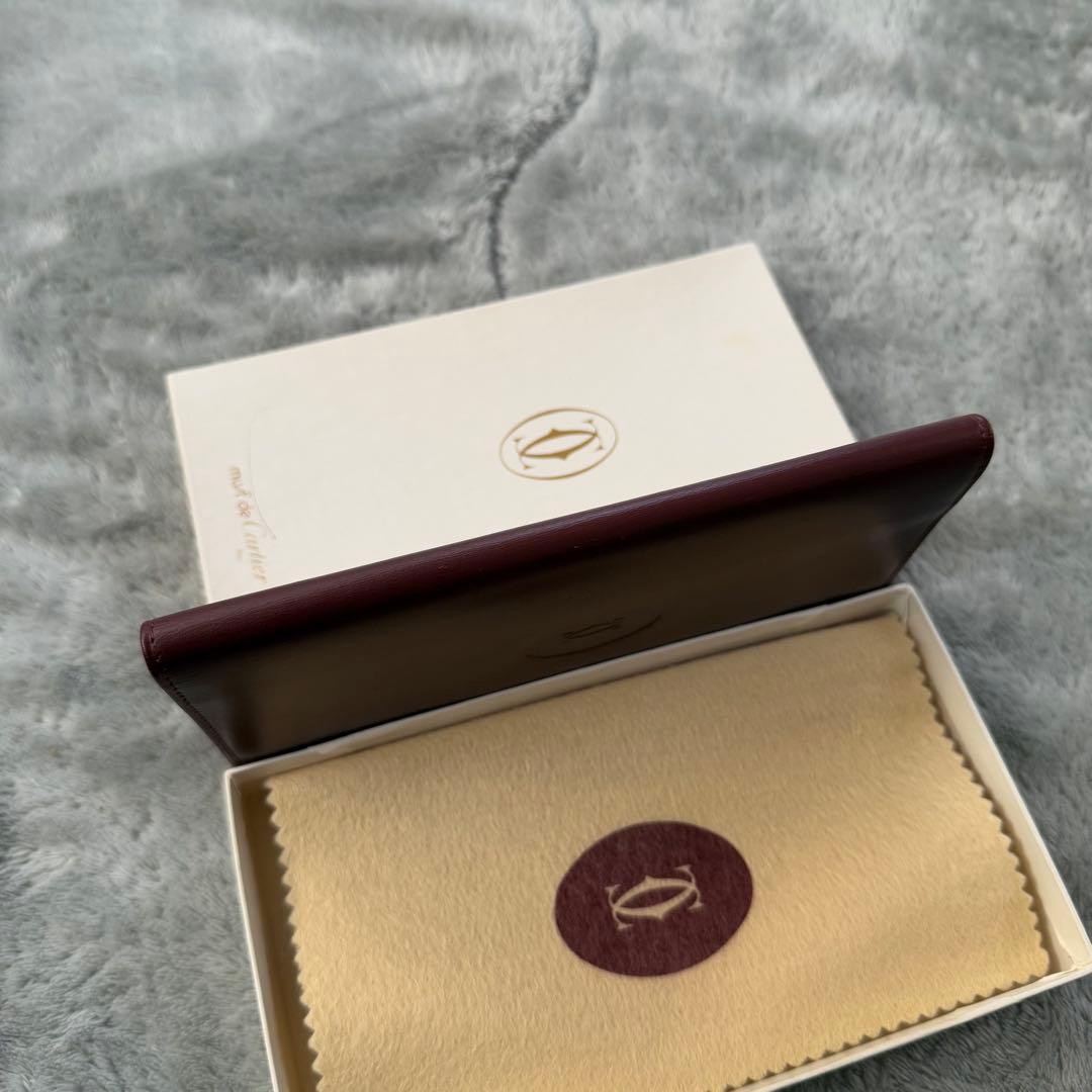 ⭐️未使用品⭐️　カルティエ　マストライン　長財布　二つ折り財布　ボルドー　レザー