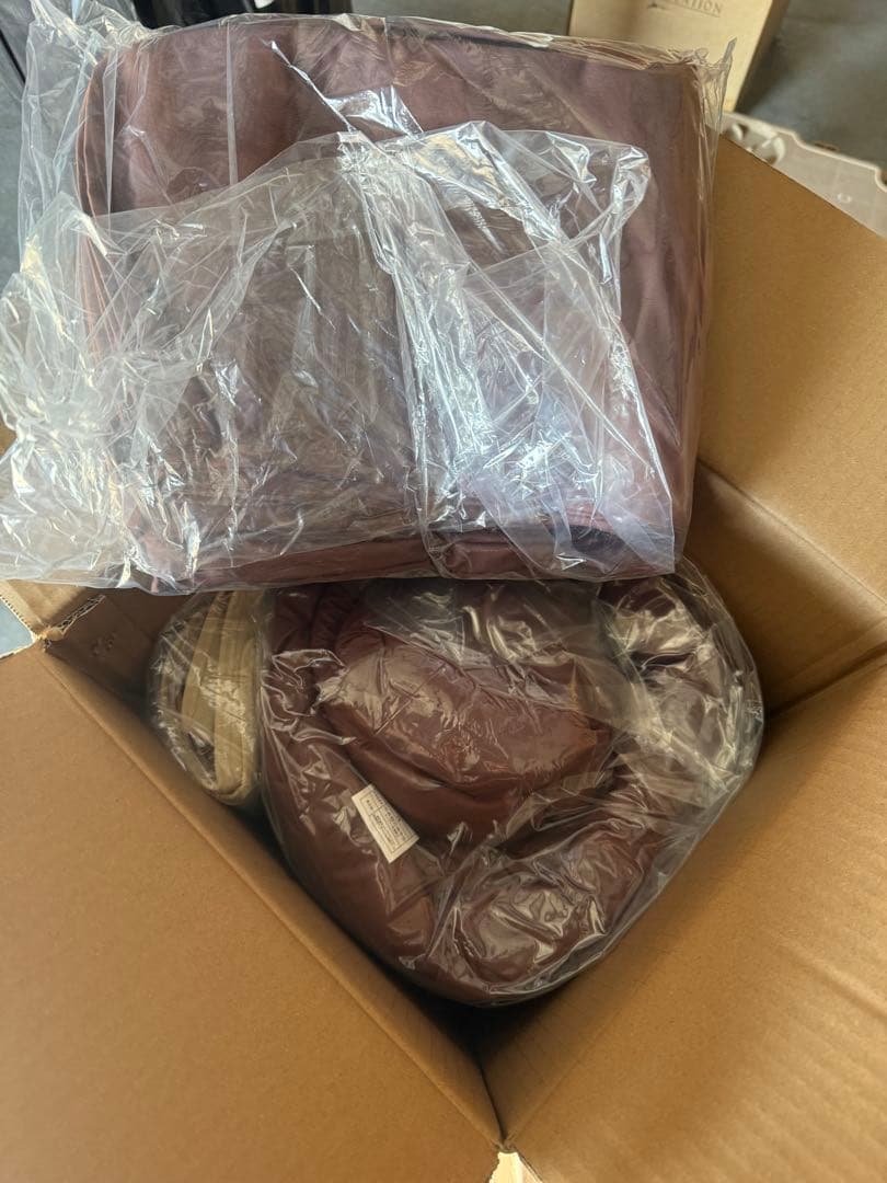 新品未使用　羽根布団8点セット　S　シングル　ベッドタイプ　ブラウン　フェザー