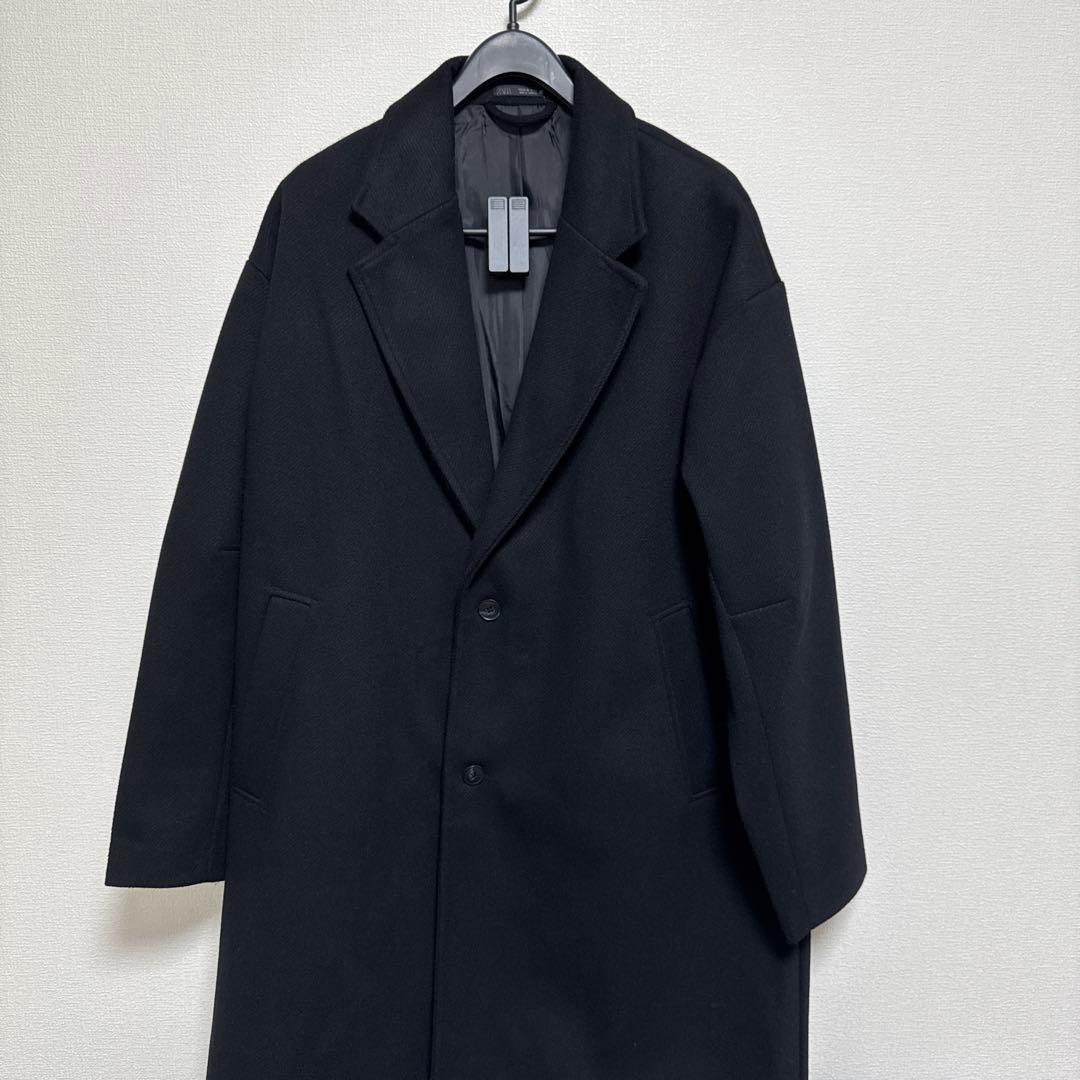 ZARA ブラック ウォーターレペレント テクスチャードコート XL