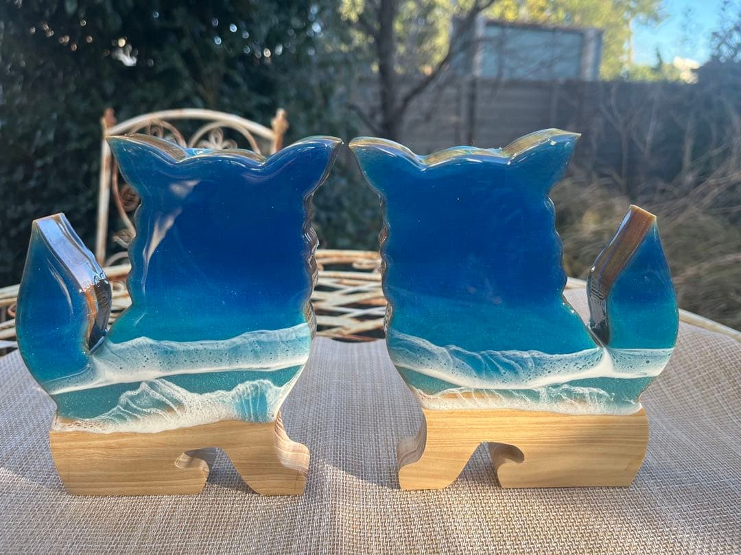 レジンアート海(琉球松、シーサー)