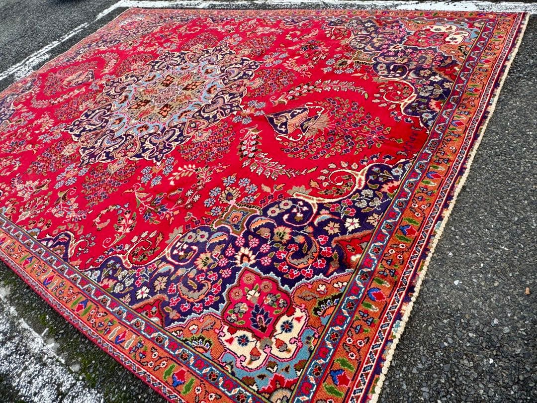 ペルシャ 手織り タブリーズ 絨毯 ( 310 cm x 221 cm )