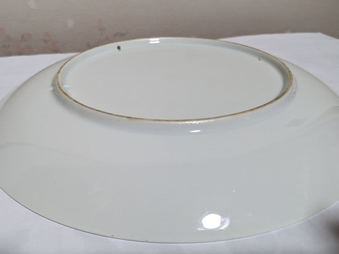 ⭐九谷焼 鉄銹掻落し風神図飾り皿 吸坂手 明治時代 掻き落し骨董品レア物飾り