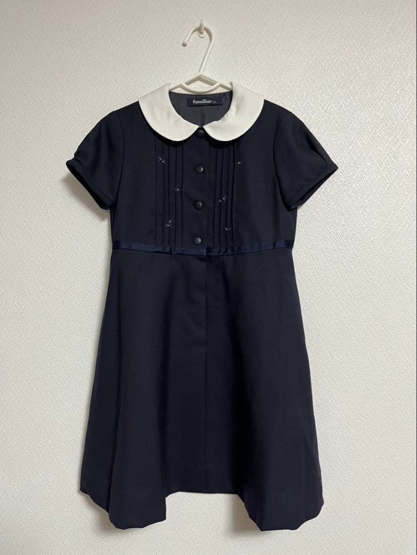 familiar 半袖ワンピース 120 ネイビー