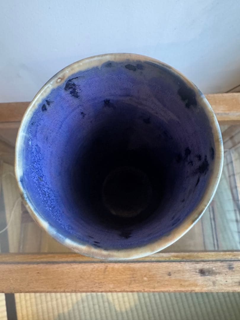 結城彩　花器　フラワーベース　陶器　人気色　油薬